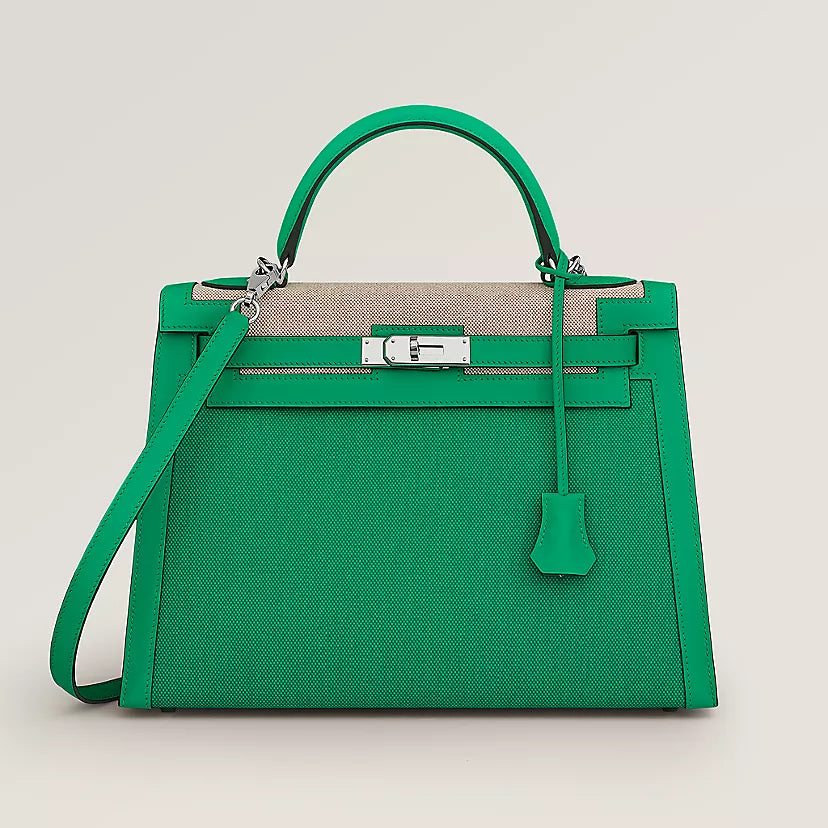 KELLY II SELLIER 32 BAG
MENTHE/ÉCRU/BEIGE/MENTHE