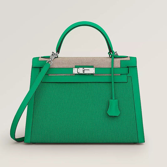 KELLY II SELLIER 32 BAG
MENTHE/ÉCRU/BEIGE/MENTHE